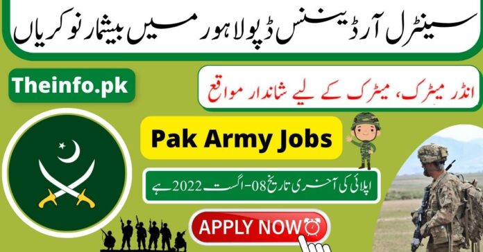 Central Ordnance Depot Lahore COD jobs 2022 apply now