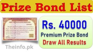 40000 Premium Prize Bond List Online Check