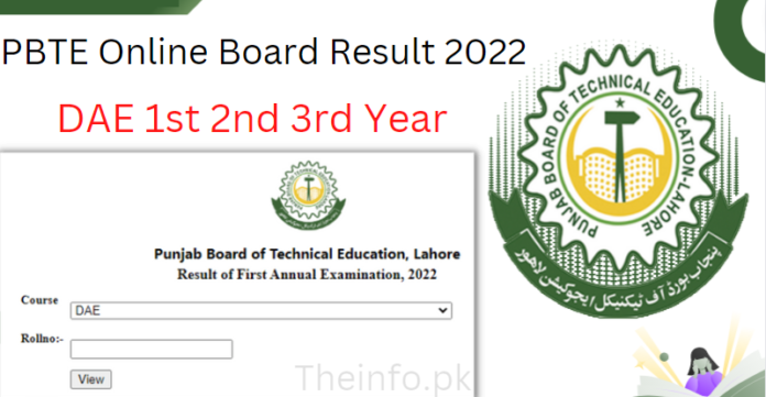 PBTE Online Board Result 2022 dae 1st, 2nd and 3rd year