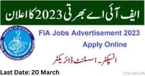 FIA Govt Jobs Advertisement