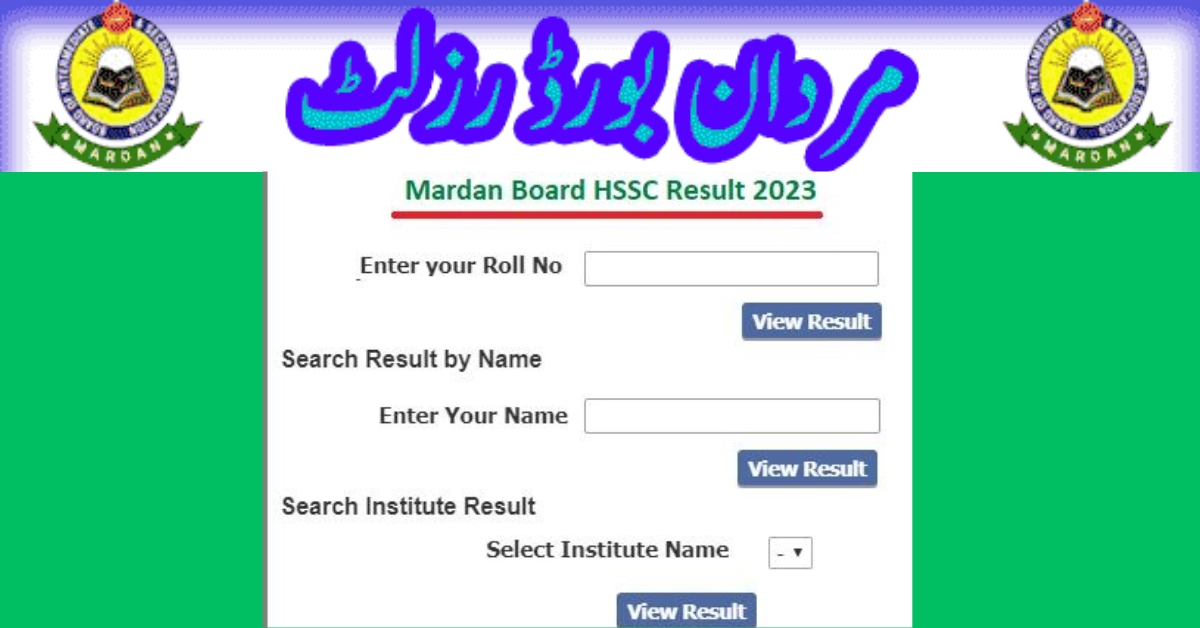 BISE Mardan Board HSSC (Part I and II) Result 2023