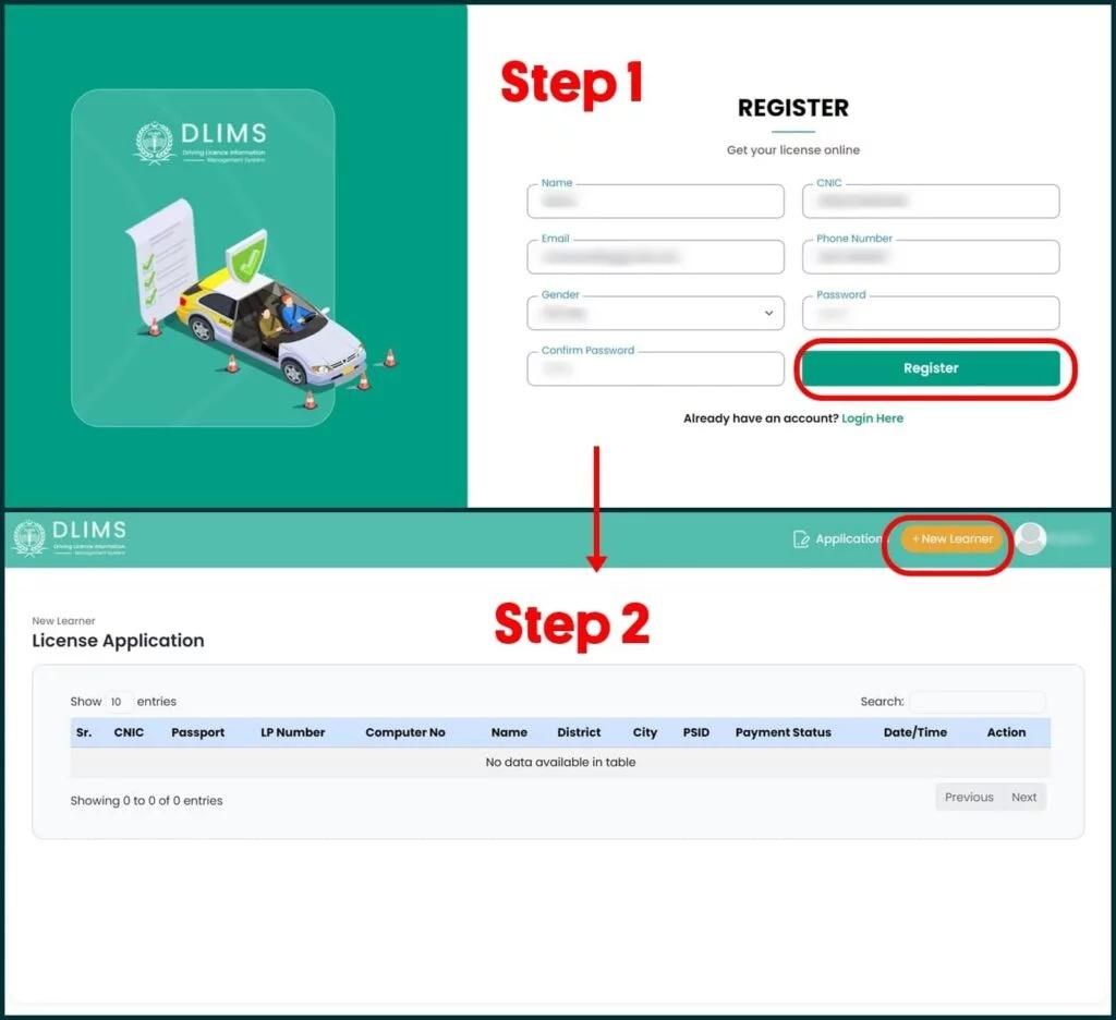 Setup Learner Driving License Online