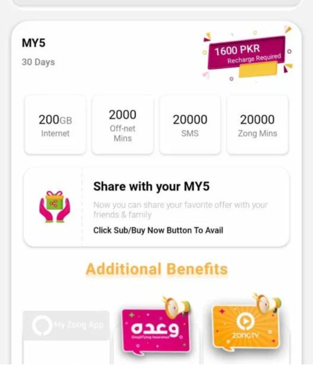 zong my5 package details