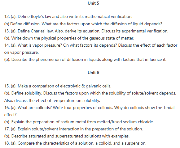 9th Class Chemistry Guess Paper