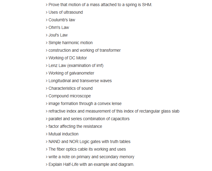 10th Class Physics Guess Paper 2025