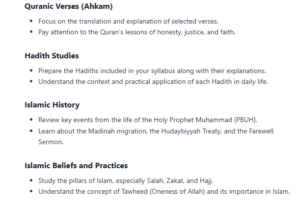 9th Class Islamiat Guess Paper 2025