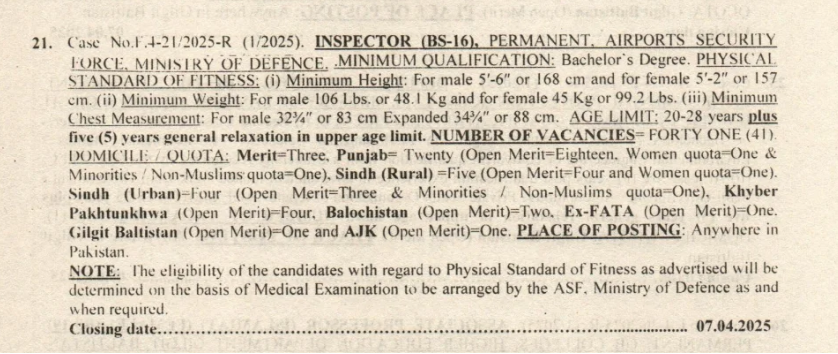 ASF Inspector Jobs 2025